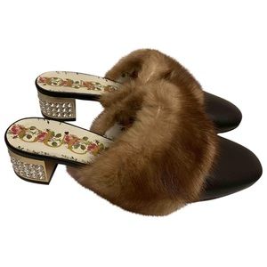 Gucci fur mules